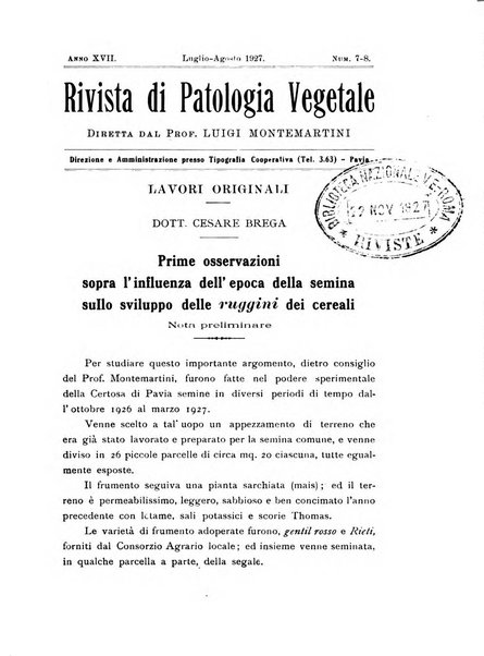 Rivista di patologia vegetale