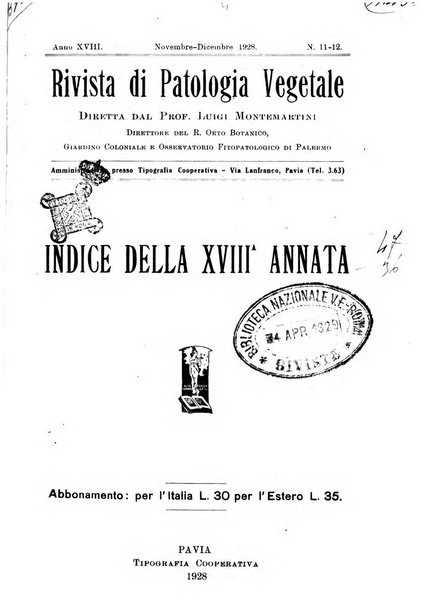 Rivista di patologia vegetale