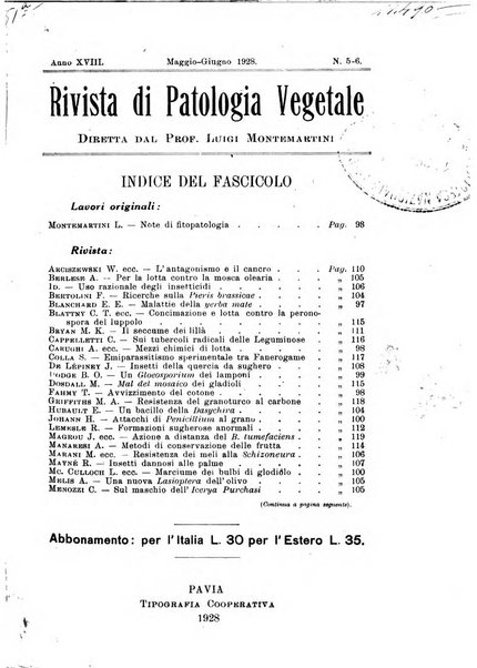 Rivista di patologia vegetale