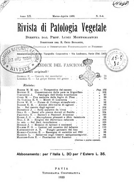 Rivista di patologia vegetale