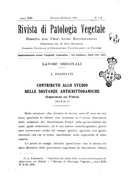 Rivista di patologia vegetale