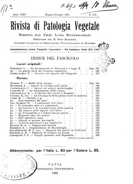 Rivista di patologia vegetale