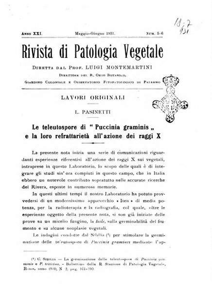 Rivista di patologia vegetale