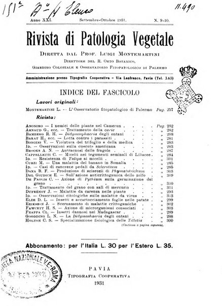 Rivista di patologia vegetale