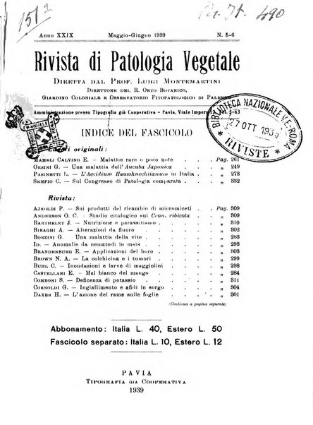 Rivista di patologia vegetale