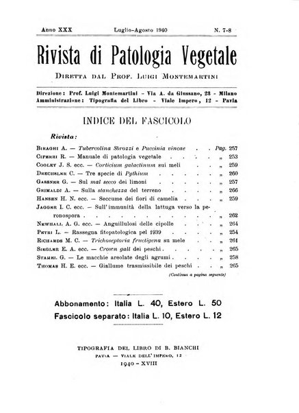 Rivista di patologia vegetale