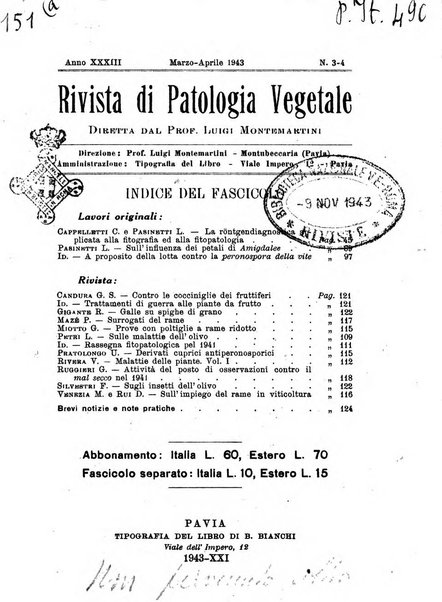 Rivista di patologia vegetale