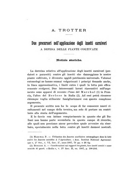 Redia giornale di entomologia pubblicato dalla R. Stazione di entomologia agraria