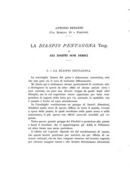 Redia giornale di entomologia pubblicato dalla R. Stazione di entomologia agraria