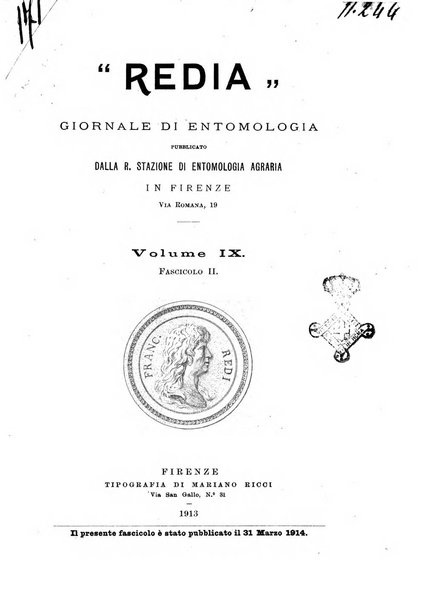 Redia giornale di entomologia pubblicato dalla R. Stazione di entomologia agraria