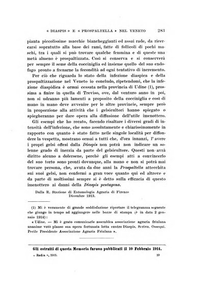 Redia giornale di entomologia pubblicato dalla R. Stazione di entomologia agraria