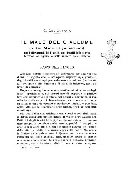 Redia giornale di entomologia pubblicato dalla R. Stazione di entomologia agraria