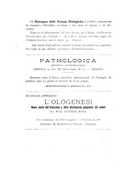 Rassegna delle scienze biologiche