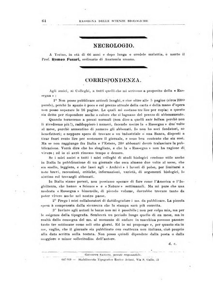 Rassegna delle scienze biologiche