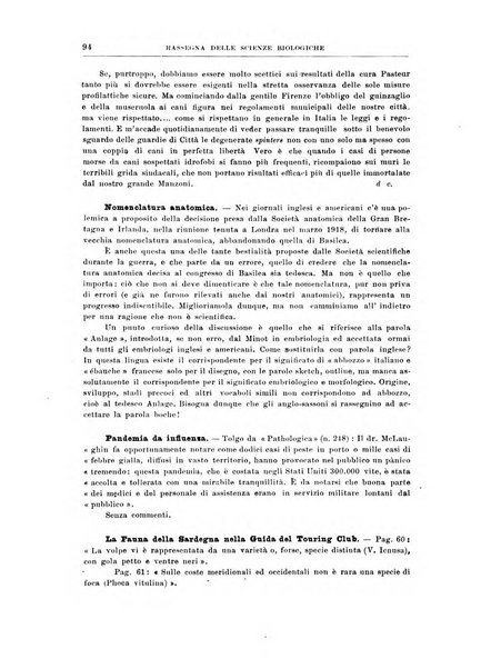 Rassegna delle scienze biologiche