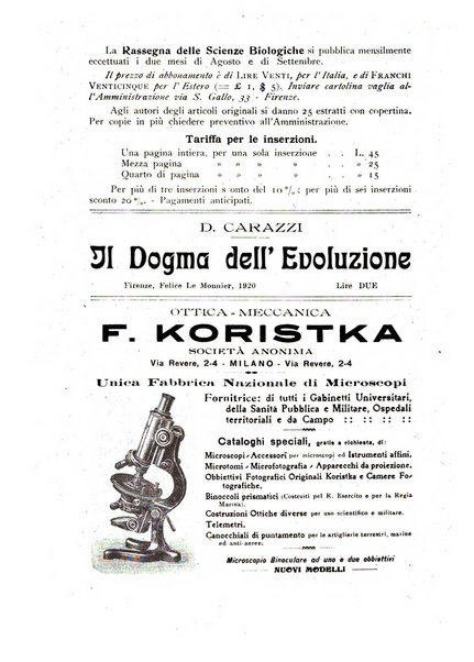 Rassegna delle scienze biologiche