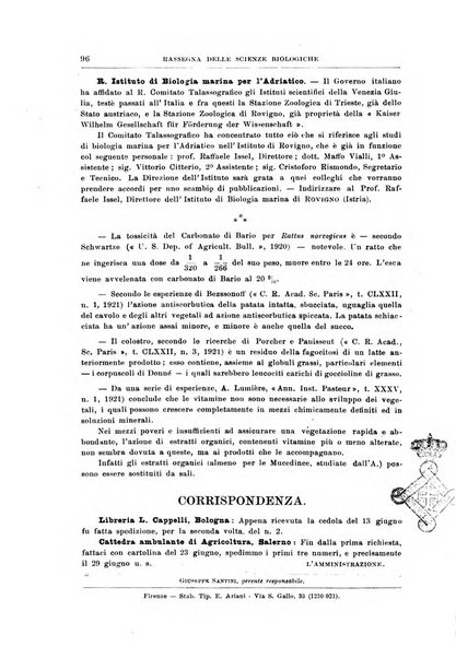 Rassegna delle scienze biologiche