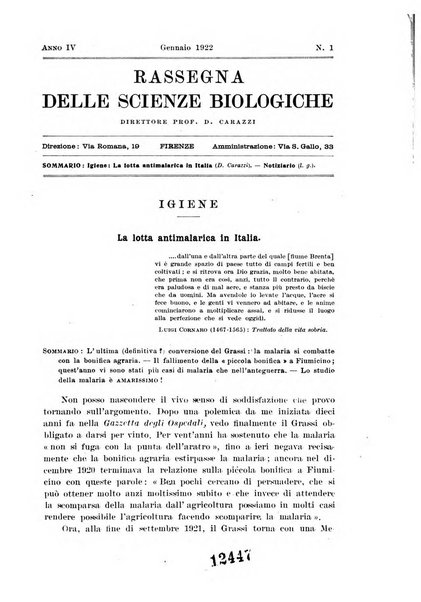 Rassegna delle scienze biologiche