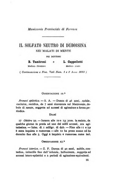 Il manicomio moderno giornale di psichiatria