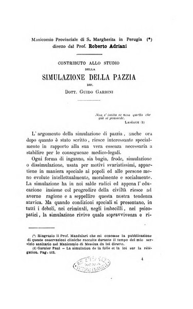 Il manicomio archivio di psichiatria e scienze affini