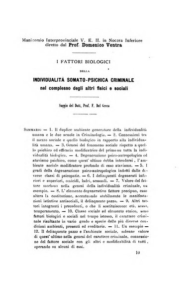 Il manicomio archivio di psichiatria e scienze affini