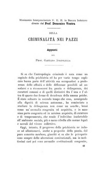 Il manicomio archivio di psichiatria e scienze affini