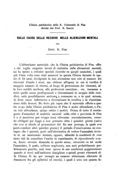 Il manicomio archivio di psichiatria e scienze affini