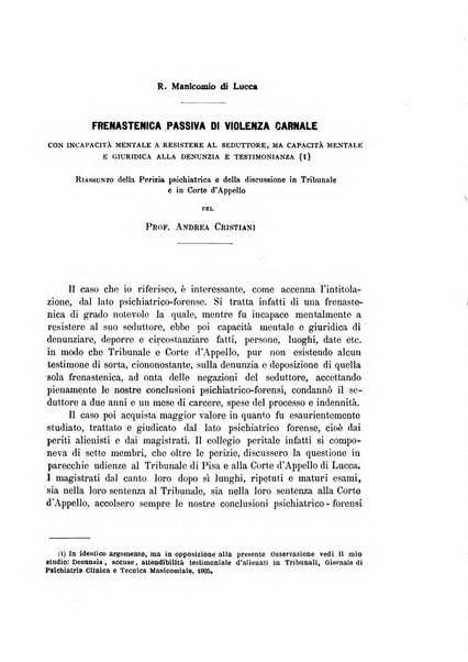 Il manicomio archivio di psichiatria e scienze affini