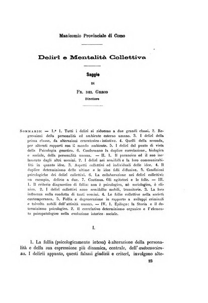 Il manicomio archivio di psichiatria e scienze affini