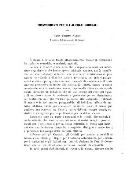 Il manicomio archivio di psichiatria e scienze affini