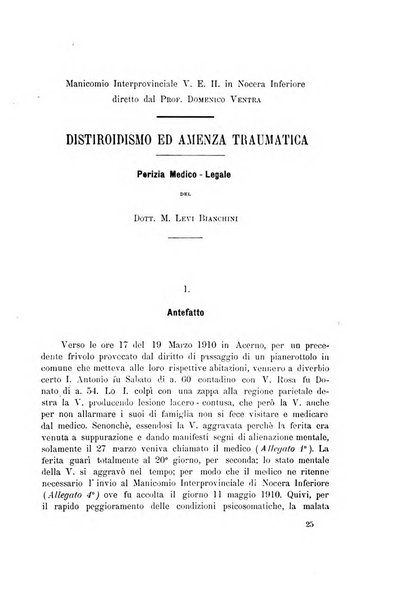 Il manicomio archivio di psichiatria e scienze affini