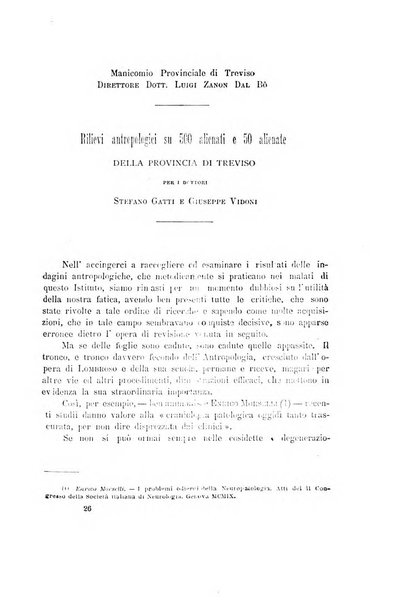 Il manicomio archivio di psichiatria e scienze affini