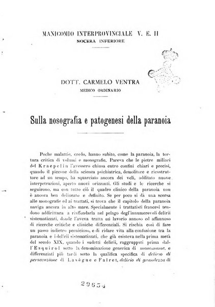 Il manicomio archivio di psichiatria e scienze affini