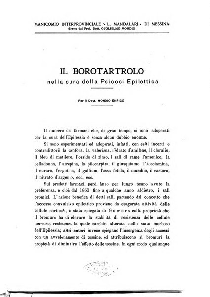 Il manicomio archivio di psichiatria e scienze affini