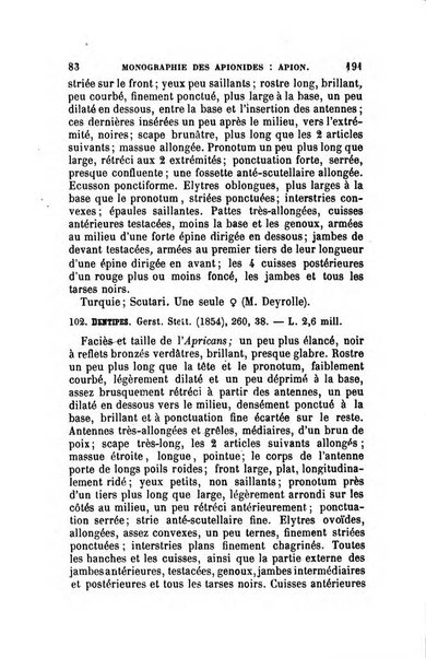 L'abeille memoires d'entomologie