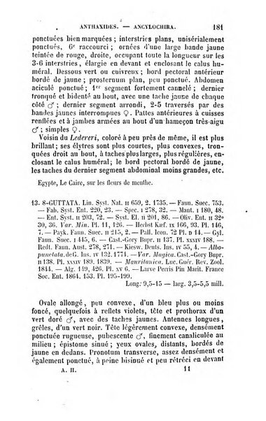 L'abeille memoires d'entomologie