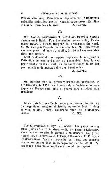 L'abeille memoires d'entomologie