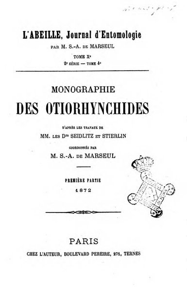 L'abeille memoires d'entomologie