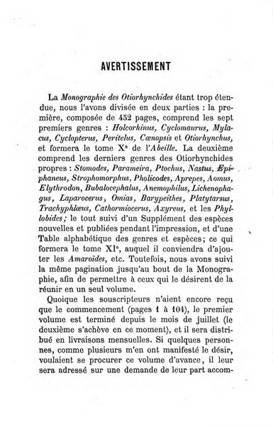 L'abeille memoires d'entomologie