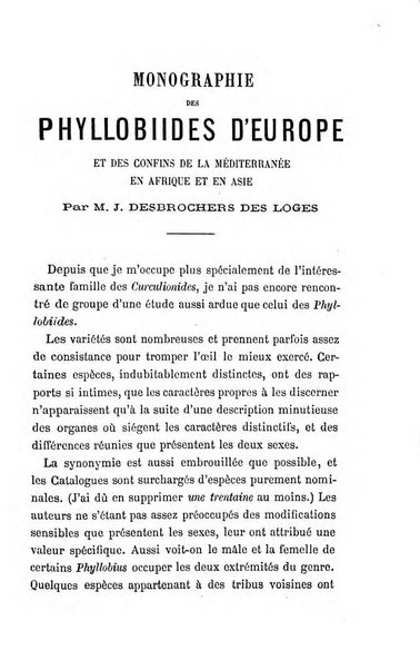 L'abeille memoires d'entomologie