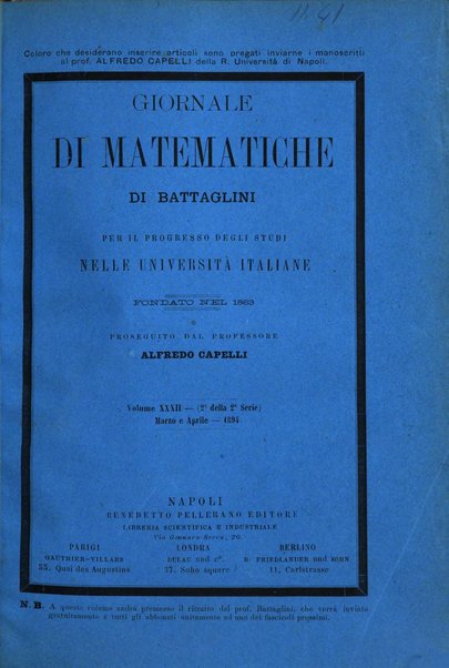 Giornale di matematiche di Battaglini