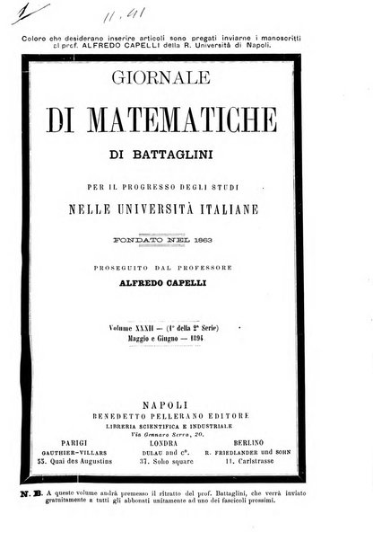 Giornale di matematiche di Battaglini