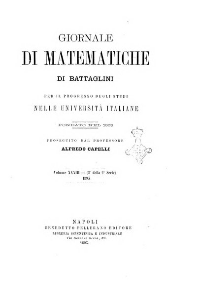 Giornale di matematiche di Battaglini