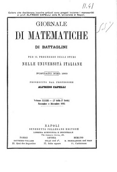 Giornale di matematiche di Battaglini