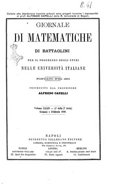 Giornale di matematiche di Battaglini