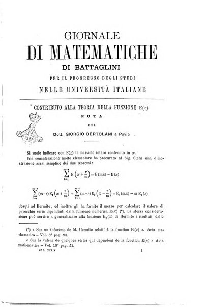 Giornale di matematiche di Battaglini