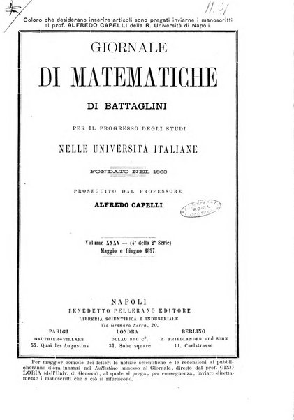 Giornale di matematiche di Battaglini