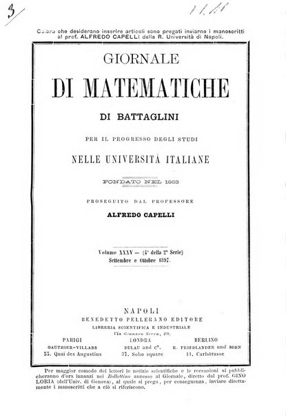 Giornale di matematiche di Battaglini