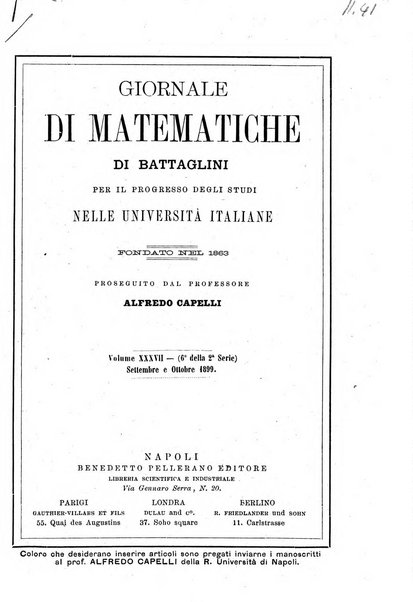 Giornale di matematiche di Battaglini