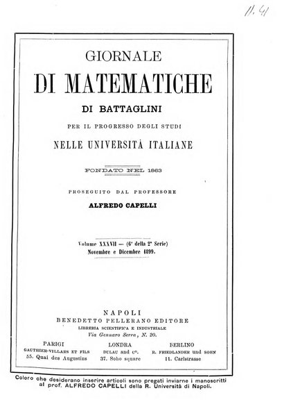 Giornale di matematiche di Battaglini